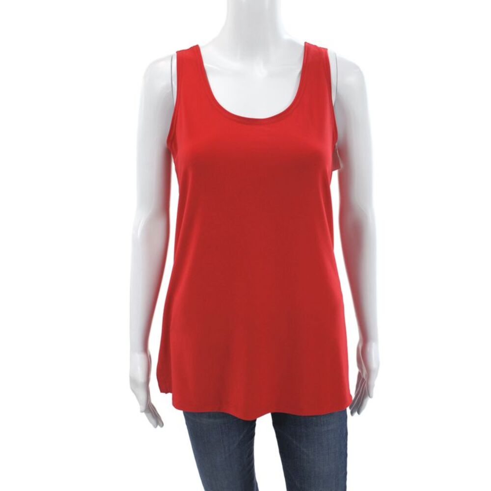 Sympli Women Basic Sleeveless Scoop Neck Tank Red Size 8